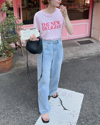 Basic straight wide-fit denim pants