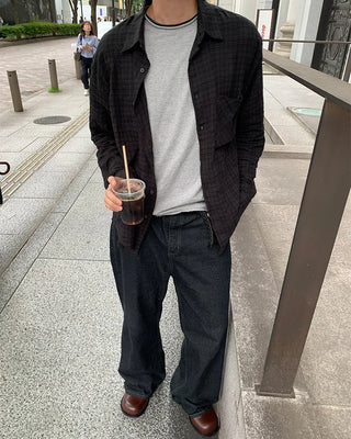 Flared selvedge denim pants