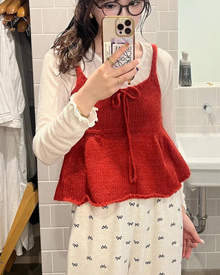 Ribbon knit bustier