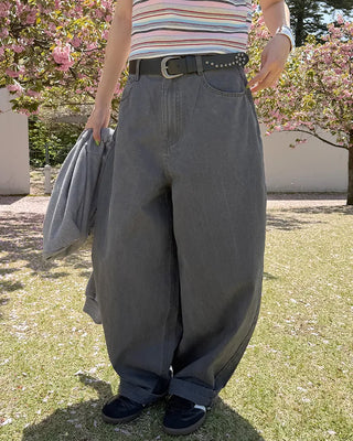 Flap pocket curved fit cotton pants