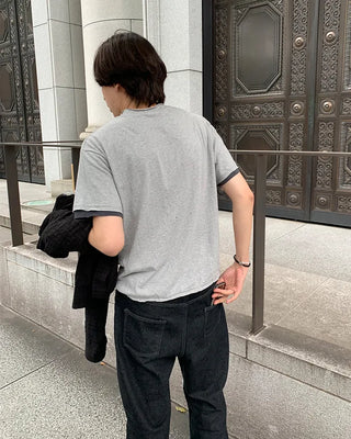 Cutting Layered Cropped T-Shirt