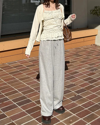 Side lace point sweatpants