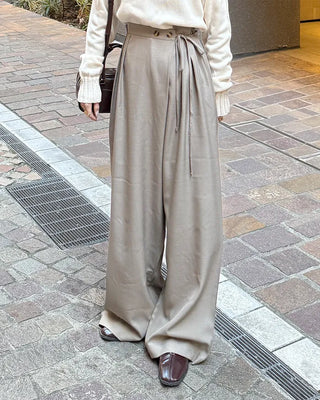 Wrap-around two-button slacks