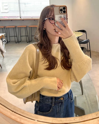 Asymmetrical Shoulder Loose Fit Knit