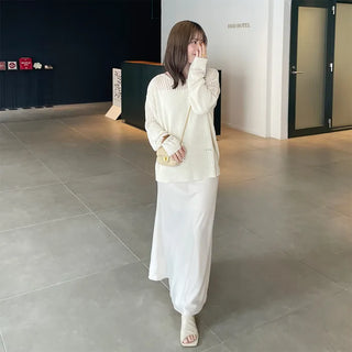 Boat neck sheer knit