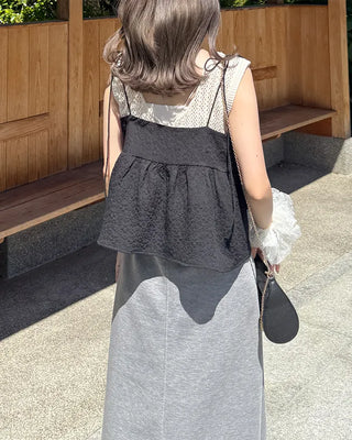 Strappy peplum blouse