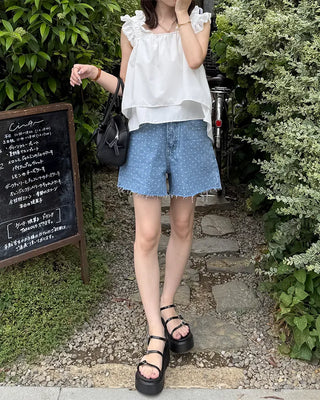Platform sandals with belts