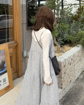 Checked Camisole Long Dress