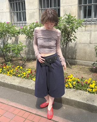Waist string Bermuda sweatpants