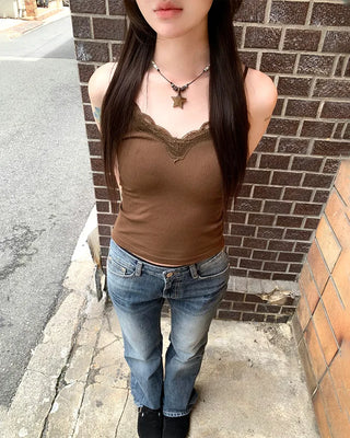 Low-waist point-washed flare jeans