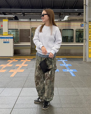 (Unisex) Double Knee Wide Tree Camouflage Pants