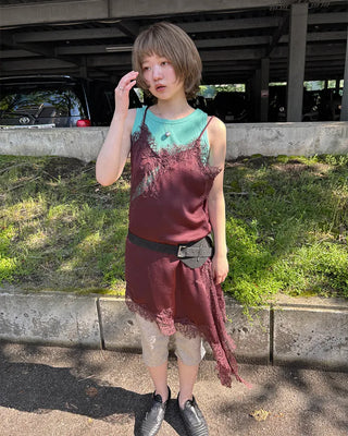 Satin lace camisole dress