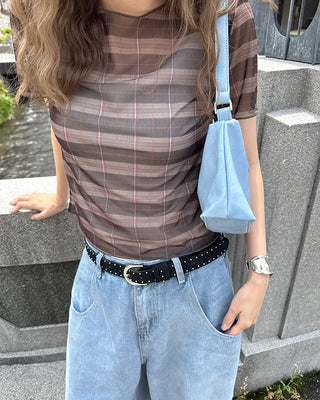 Suede stud belt