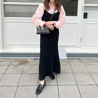 Cable knit long dress