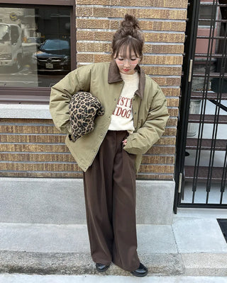 Oversized color-accented blouson