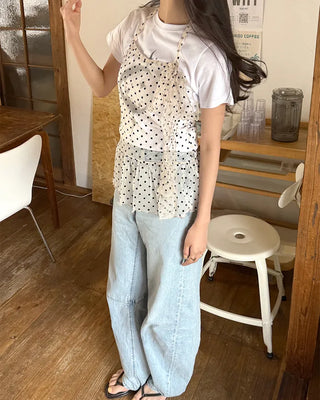 Dot Halter Layered Top