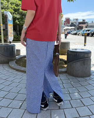 Gingham check maxi skirt