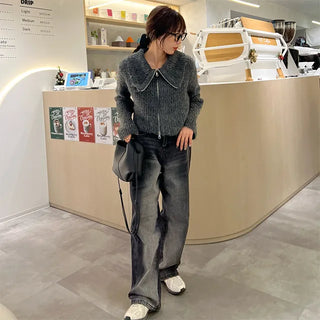 Color 2-Way Knit Hoodie