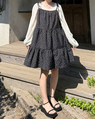 Polka Dot Can-Can String Mini Camisole Dress