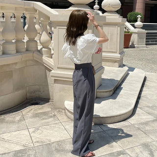 Two-button basic fit slacks