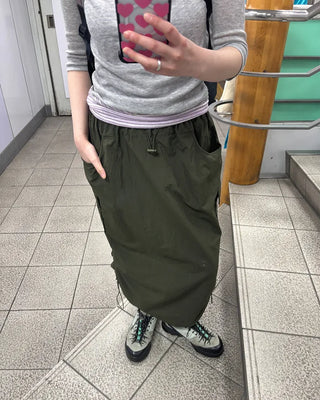 Side pocket nylon cargo skirt