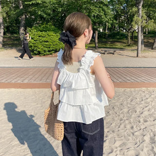 Tiered ruffle sleeveless dress