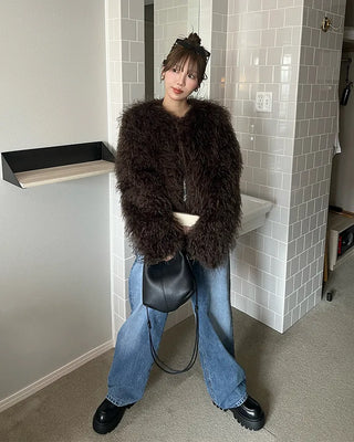 Fur short jacket