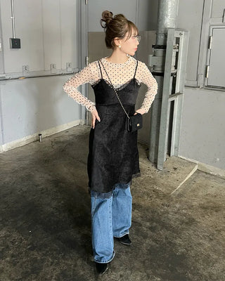 Sheer polka dot T-shirt