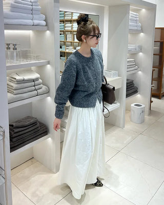 Soft raglan sleeve round neck cardigan