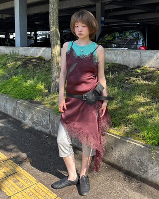 Suede belt with pockets