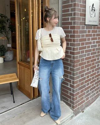 Drape bustier blouse