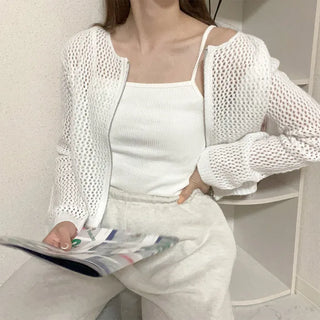 Double zip-up knit cardigan