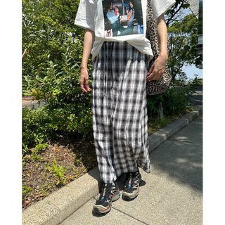 Checked Easy Long Skirt