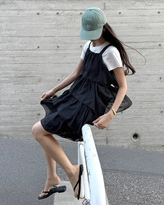Can-can frill mini dress