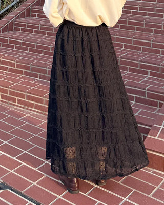 Polka Dot Frill Long Skirt