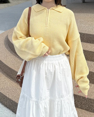Loose-fit half-zip knit