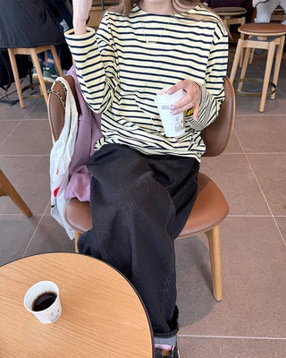 Classic striped T-shirt with label