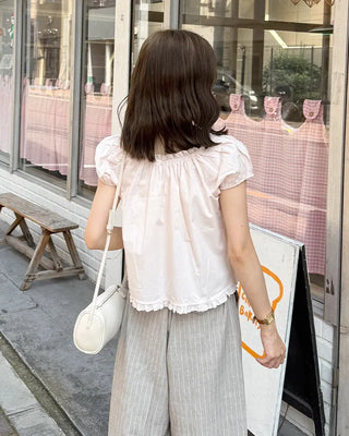 Heart Button Frill Blouse