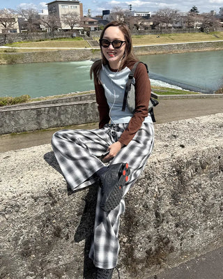 Checked Banding Pants