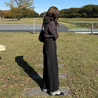 Stitch Point Wide Denim Pants