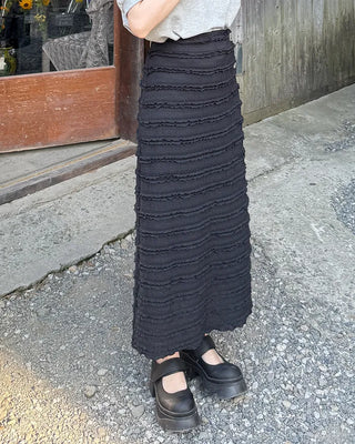 Wave frill long skirt