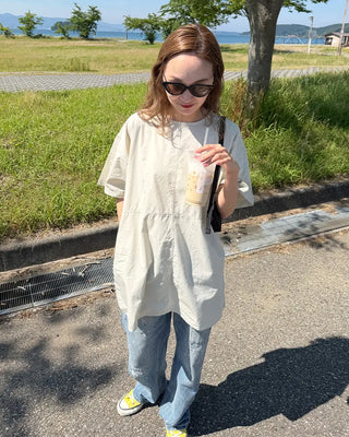 Block Stitch Oversized Tunic