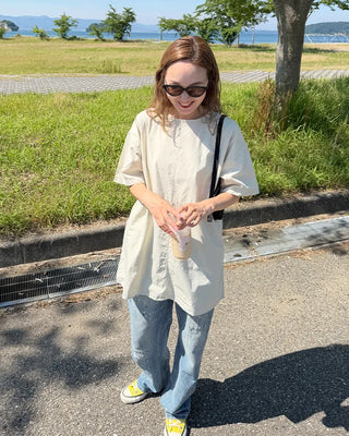 Block Stitch Oversized Tunic