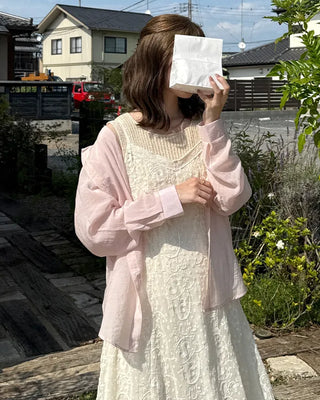 Pastel-colored sheer shirt