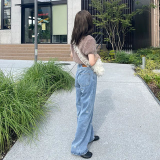 Round neck boa knit
