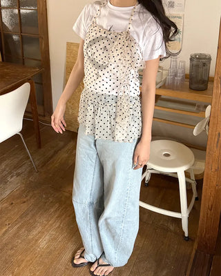 Dot Halter Layered Top