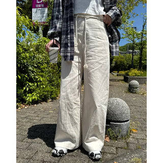 String wide pants