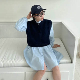 Zip-up knit vest