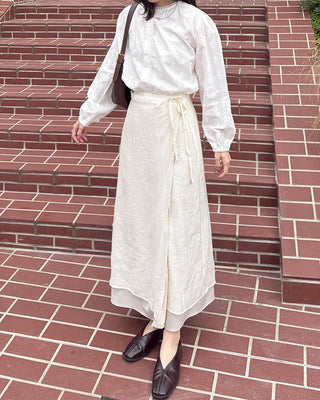 Flower pattern sheer blouse