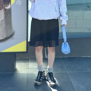 Polka dot chiffon skirt